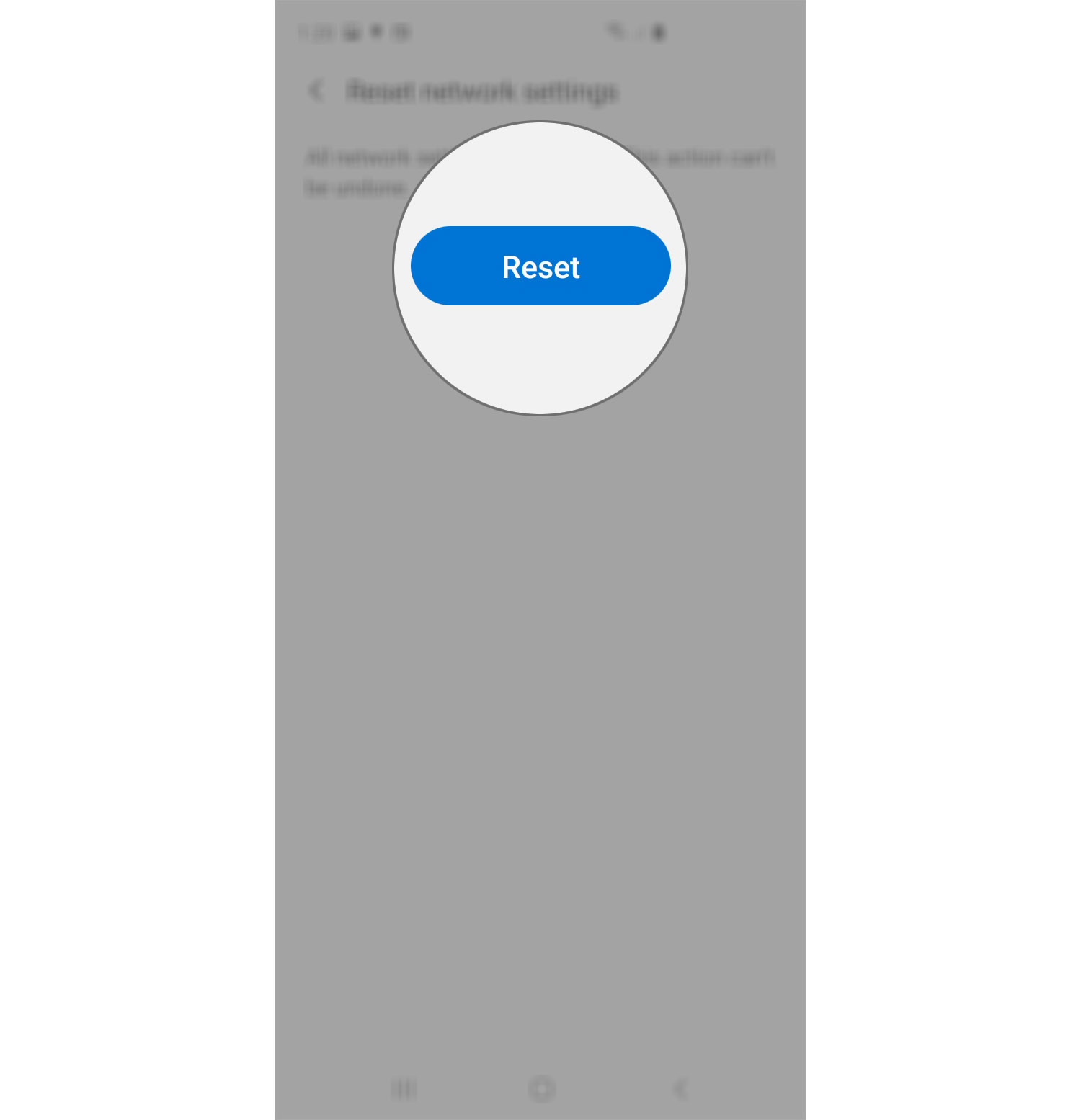 reset network settings galaxy s20 reset button