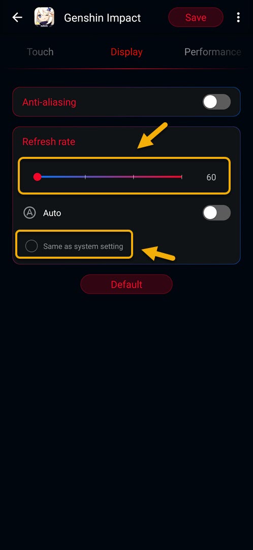 choose a refresh rate