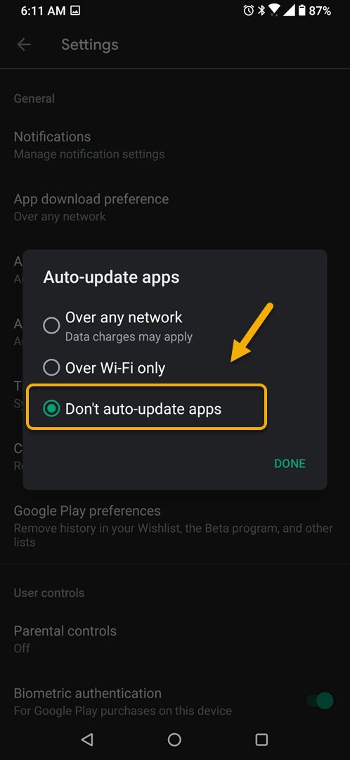 do not update apps