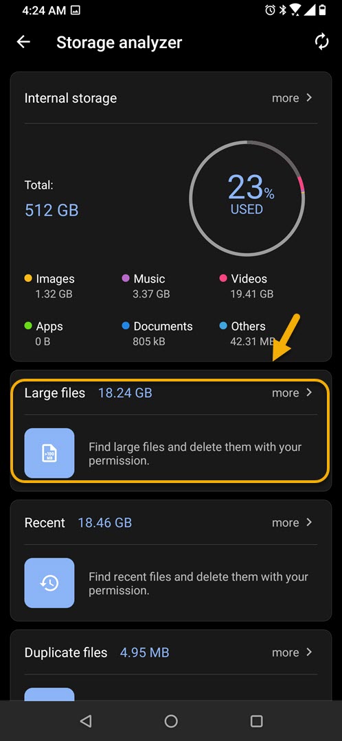 tap large files