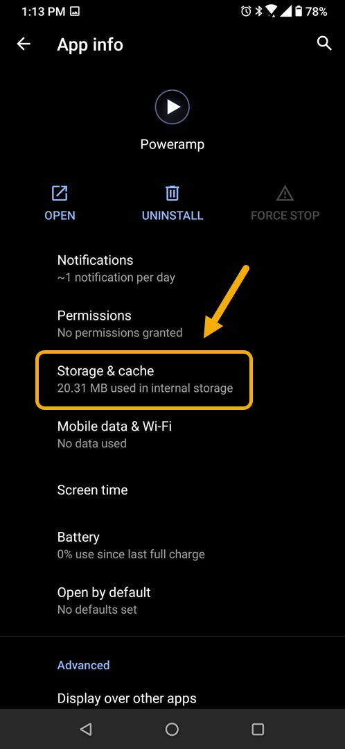 tap storage and cache