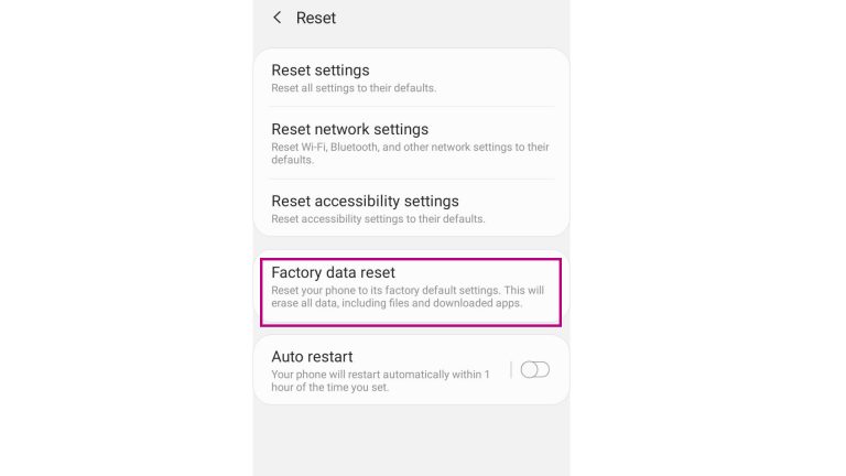 How to Factory Reset a Samsung Galaxy A20