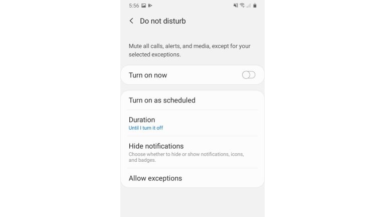 Put Samsung Galaxy A20 on Do Not Disturb Mode